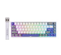 EPOMAKER Aula WIN68 HE Clavier Magnétique avec actionnement réglable, Clavier à Effet Hall avec Latence de 0,3 ms, Clavier 65%,de 8,000 Hz, pour Win/Mac (Gris&Blanc&Bleu)