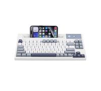 EPOMAKER DynaTab75 Clavier Mécanique avec Emplacement pour Tablette/iOS/Android. Bluetooth/2,4 GHz/USB-C dans Gasket, avec Hot-Swap, lumière RVB, Charge Rapide (Bleu, Sea Salt Silent)