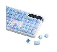 EPOMAKER Lot de 123 touches brillantes - Double Shot - Profil MDA - ABS + PC - Non brillant - Compatible MX-pour clavier mécanique 61/68/84/87/98/100/104 touches (bleu)