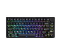 EPOMAKER QK81 Clavier Mécanique de Jeu Inondable de 75%, Programmable QMK/Via, Échangeable à Chaud, 81 Touches avec Perille Métallique, 2,4Ghz/BT/USB, Gasket, RVB (Noir, Flamingo Linear)