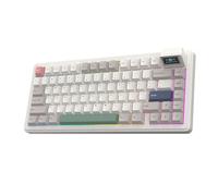 EPOMAKER RT82 Clavier Mécanique sans Fil avec Écran, Personnalisable Via, 2.4GHz/USB-C/BT5.0, RVB, Gasket, 5 Couches d'Amortissement, Keycap PBT, Clavier Gaming Hot-Swap,QWERTY (Sea Salt Silent)