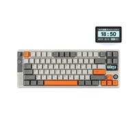 EPOMAKER RT85 Clavier Mécanique sans Fil avec Joystick & Écran DIY, 8000mAh, BT/USB/2.4Ghz, Gasket, Hot-Swap, Touches PBT, Clavier Gaming 75%, US QWERTY (Blanc, Switch Linéaire Wisteria)