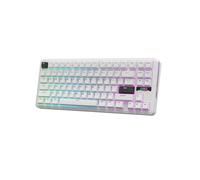 EPOMAKER TH85 QMK/Via Clavier Mécanique de Jeu, sans Fil BT/2,4 GHz avec Touches RVB, Hot Swap et programmables dans 75% US Layout (Blanc, Milk Blue Switch)
