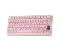 EPOMAKER X Aula EA75 Max Clavier Gaming sans Fil avec Écran & Molette, 5000mAh, Hot-Swap, Rétroéclairage RVB, PBT, Gasket Creamy, Clavier Mécanique 75%, Disposition US (Rose, Reaper Switch)