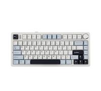 EPOMAKER x Aula F75 Clavier Mécanique Gasket à 75%, sans Fil/BT/USB-C, avec Cinq Couches de Coussinets, Bouton, RVB, Batterie, NKRO,QWERTY (Light Blue, Ice Vein Switch)