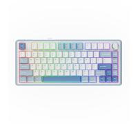 EPOMAKER x Aula F75 Clavier Mécanique Gasket à 75%, sans Fil/BT/USB-C, avec Cinq Couches de Coussinets, Bouton, RVB, Batterie, NKRO,QWERTY(Sea Salt Blue, IceVein Switch)