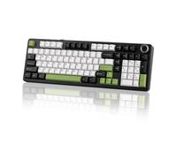EPOMAKER X Aula F99 Pro Clavier sans Fil Mécanique Hot-Swap, 2.4GHz/Type-C/BT5.0 avec Batterie 8000mAh, RVB de Jeu (Noir-Blanc-Vert, StarArrow Switch)