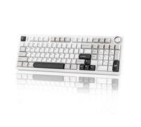 EPOMAKER X Aula F99 Pro Clavier sans Fil Personnalisé, Hot-Swap Mécanique 2.4GHz/Type-C/BT5.0 avec Batterie 8000mAh, Clavier de Jeu RVB (Noir-Gris-Blanc, StarArrow Switch)