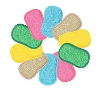 Eponge 10pcs Éponges Microfibres Lavable et Réutilisable Éponge Vaisselle et Multiusage Antibactériennes et résistantes pour Nettoyer Couleur Aléatoire