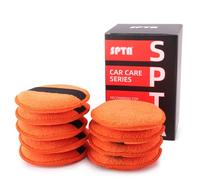 Éponge à polir à la Main en Microfibre, SPTA 9 Pcs Microfibre Applicateur de 125mm, Éponge de Polissage Voiture Tampon d'application pour Cires, Vernis, Nettoyant pour Peinture, Cirage