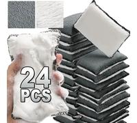 Éponge à récurer en microfibre Double face douce, 2/24 pièces, nettoyage du cuir de voiture, serviette en microfibre, éponge de cire, outils de détail automobile 6pcs