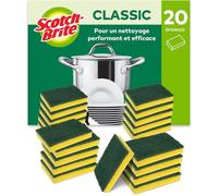 Éponge à récurer pour utilisation intensive Scotch-Brite Classic 20 pièces - tampon à récurer durable élimine la graisse