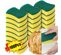 Éponge à vaisselle brosse de nettoyage magique cuisine tampon de décontamination Double face Pot de lavage éponge en mousse lingette Nano éponge 30 pièces