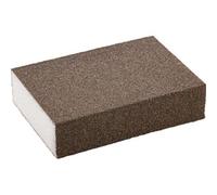 Eponge abrasive revêtue sur 4 faces, corindon, Degré de finesse : fin, Grain 100