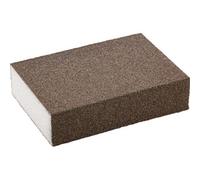 Eponge abrasive revêtue sur 4 faces, corindon, Degré de finesse : fin, Grain 100