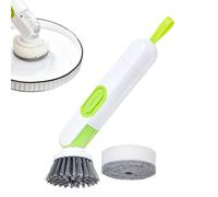 Éponge avec distributeur de savon | Brosse à récurer amovible pour vaisselle | Outil de nettoyage multifonctionnel avec manche long | Maison camping extérieur cuisine