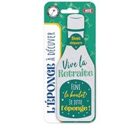 Éponge bouteille anniversaire humoristique - Cadeau original pour 18, 20, 30, 40, 50, 60 ans - Nettoie verres et flûtes - Blanc - MDR (Vive la retraite)