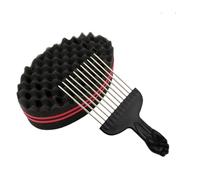 Éponge Cheveux Boucles - Mousse Haute Densité Double Face Noir Trous, Brosse Définition Coiffure Afro, Accessoire Volume | Matériel Ergonomique Pour Texturiser Ondulations Naturelles Salon