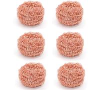 Eponge Cuivre,2/4/6 Pcs Gratounette Cuivre,Eponge en Cuivre, Épongee en Cuivre, Outil De Retrait De Scories - Facile À Rincer Et À Vider - Matériau en Fil De Fer Plaqué Cuivre (6pcs)
