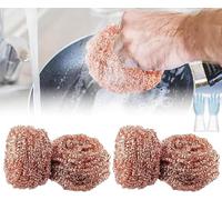 Eponge Cuivre, Eponge en Cuivre, Grattoir Cuivres, Éponge Cuivres Vaisselle, 3/4/6 Pcs Boule De Nettoyage en Fil Decuivre pour Vaisselle Casseroles Poêles