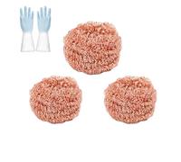 Eponge Cuivre, Eponge en Cuivre, Grattoir Cuivres, Éponge Cuivres Vaisselle, 3/4/6 Pcs Boule De Nettoyage en Fil Decuivre pour Vaisselle Casseroles Poêles