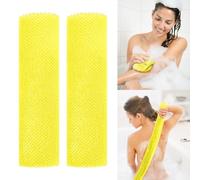 Éponge de bain africaine exfoliante, éponge filet africaine (jaune-grande)