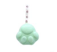 Éponge de bain en forme de pattes de chat mignonnes pour bébé - Balle de douche douce pour frotter la peau en nid d'abeille - Accessoire de bain en luffa - Rose, violet, vert, 9,2 x 9 x 4,5 cm (vert)