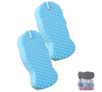 Éponge de bain exfoliante magique 3D super douce, douce pour la peau et douce, élimine les impuretés pour le corps, le visage et les pieds (bleu 2)