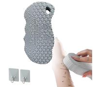 Éponge de bain exfoliante magique 3D ultra douce, convient à tous les types de peau pour enlever les peaux mortes, réutilisable, convient à toute la famille (gris)