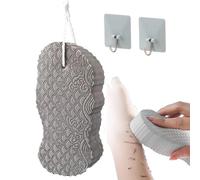 Éponge de bain exfoliante magique 3D ultra douce, élimine en profondeur les peaux mortes, réutilisable, convient pour adultes et enfants (gris)