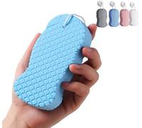 Éponge de bain exfoliante magique, éponge de bain 3D ultra douce, douce pour la peau et réutilisable, élimine les callosités et les peaux mortes. Le gommage et l'élimination des peaux mortes (Bleu)