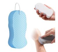 Éponge de bain exfoliante magique, éponge de bain exfoliante 3D ultra douce, exfolie les peaux mortes, douce pour la peau, réutilisable pour enfants, adultes et femmes enceintes (Blue)