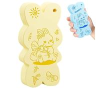 Éponge de bain exfoliante magique, gommage corporel 3D ultra doux, éponge de douche réutilisable pour le corps, élimine les peaux mortes et les impuretés (Jaune)