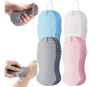 Éponge de bain exfoliante magique, super douce, douce pour la peau et réutilisable, élimine les peaux mortes du corps (bleu, rose, gris, blanc)