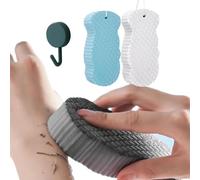 Éponge de bain exfoliante magique ultra douce et réutilisable pour enlever les peaux mortes à séchage rapide pour des soins de la peau lisses et éclatants (bleu + blanc)