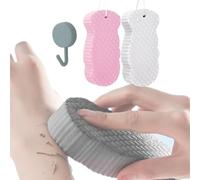 Éponge de bain exfoliante magique ultra douce et réutilisable pour enlever les peaux mortes à séchage rapide pour des soins de la peau lisses et éclatants (blanc + rose)