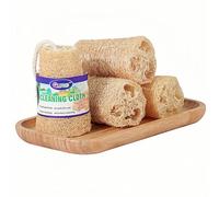 Éponge de bain exfoliante naturelle en luffa bio, 9-10 cm, diamètre de la section : 3,5-4,8 cm, idéale pour le nettoyage de la douche et de la cuisine (lot de 10).