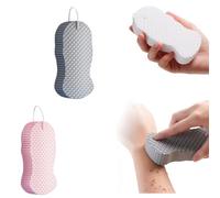 Éponge de bain exfoliante super douce, éponge de bain exfoliante magique améliorée 2025, éponge de bain ultra douce, douce pour la peau et réutilisable pour adultes, femmes et hommes (rose + gris)