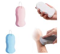 Éponge de bain exfoliante super douce, éponge de bain exfoliante magique améliorée 2025, éponge de bain ultra douce, douce pour la peau et réutilisable pour adultes, femmes et hommes (bleu + rose)