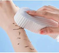 Éponge de bain magique exfoliant, éponge de douche de corps de bain ultra douce, éponge de bain 3D exfoliante super douce, retirer les callosités et éponge de la peau morte pour la douche (White)