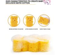 Éponge de bain pour bébé, brosse exfoliante pour enfants, éponge de bain en pulpe de bois naturel pour nouveau-nés lapin rose,Étoile verte,Canard jaune,Ours d'orFruits & légumesCaoutchouc synthétique