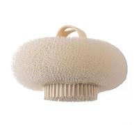 Éponge de bain tournesol ultra douce avec ventouse pour une exfoliation douce et un renouvellement de la peau, convient pour homme et femme (beige)