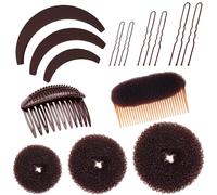 Éponge de base pour cheveux invisible - Peigne à cheveux Bump It Up Volume - Faux coussinets de coiffure - Accessoires pour extensions de cheveux - Marron (AM marron)