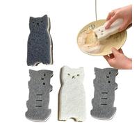 Éponge de cuisine pour chat, éponges de récurage pour chat, frotteuses de cuisine en forme de chat | Outil de lavage domestique multifonctionnel, récure-torchon réutilisable pour la cuisine