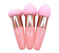 Eponge de de Teint - 3PCS Maquillage Puff Blender Haute Densité, Applicateur Cosmétique avec Poignée Ergonomique, Sec et Utilisation | Travel Beauty Tool Foundation Correcteur Blush Contour