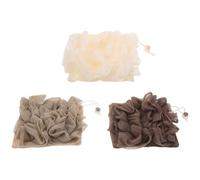 Éponge de Double Face Filet Bain avec Poche à Savonnette, 3 Pièces | Net Lavable et Réutilisable, Texture Douce et Rugueuse, Gym, Voyageurs, Savonnette
