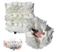 Éponge de douche 2 en 1 en luffa exfoliante en maille avec cordon de serrage, brosse à récurer pour le corps pour nettoyer et lisser la peau, accessoires de bain de beauté