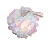 Éponge de douche en luffa, éponge de bain exfoliante, éponge de bain en maille, fleur de bain colorée fantaisie, pour la maison et les voyages (bleu)
