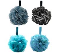Éponge De Douche, Ensemble de 4 Éponges de Bain Djampe - Spugna Doccia de Qualité Supérieure, Idéal pour Un Bain des Tout-Petits - Fleur de Douche Lavable en Couleurs Assorties