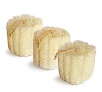Eponge de douche naturelle Loofah, éponge de bain exfoliante Loofa, 5.5 « éponges de spa Lufa douces et faciles à moussage (3 packs)